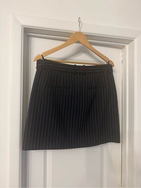 Babaton chisel skirt navy Pinstripe Mini Skirt with White Stripes